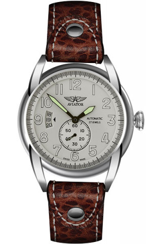 Мужские часы Мужские швейцарские механические наручные часы Aviator V.3.07.0.019.4